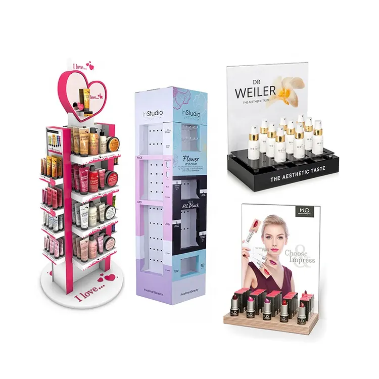 Karton Regal Preis Display Bodenbelag Tisch PVC Holz Display Regal mit Schlössern Metall Acryl Nagellack Display Rack