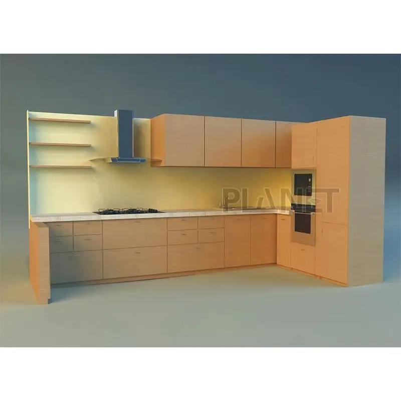 Precio de fábrica China Unidad DE COCINA COMPLETA Comercio Pequeño diseño de acabado de melanina Juego de gabinete de cocina