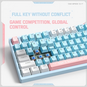 Gran oferta para ONIKUMA G52 82 teclas RGB iluminación con cable Teclado mecánico interruptor marrón teclado de ordenador