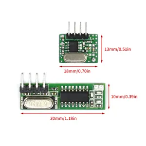 Módulo receptor y transmisor de RF superheterodino de 433 Mhz, controles remotos de 433 Mhz para Arduino uno, módulo inalámbrico, Kits Diy