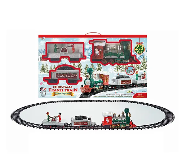 Christmas Travel Train Electric Music Lights Off Track Train Railway Toys Assembly B/O Toy Train Tracks for Educational