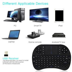 Mini teclado I8 teclado inalámbrico 3 colores retroiluminado 2,4 GHz inglés ruso Air Mouse con Touchpad Control remoto para PC portátil