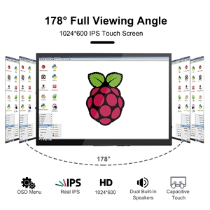 Touch screen da gioco da 10.1 pollici 60HZ IPS Laptop PC LCD Monitor portatile Ultra sottile per Raspberry Pi 4 3 3b con doppio altoparlante - Product Image 2