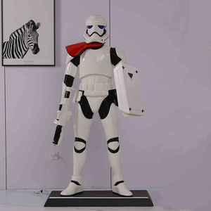 Nhà máy tùy chỉnh lớn sợi thủy tinh bức tượng trắng người lính điêu khắc sao cuộc chiến tranh Stormtrooper điêu khắc tượng để bán - Product Image 6