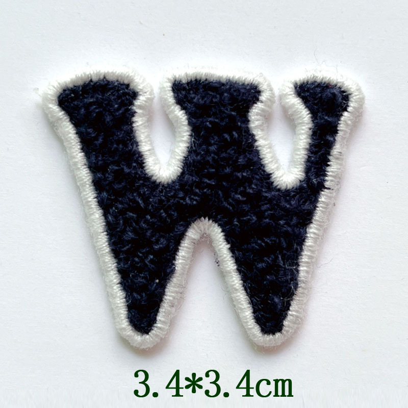 Petite lettre W bleu marine