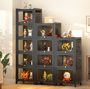 Handmade Acrylic trong suốt tủ trưng bày nâng cấp có thể khóa chống bụi hộp lưu trữ siêu thị Giá kim loại búp bê hiển thị - Product Image 5