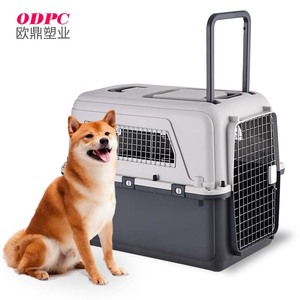 Tekerlekler üzerinde doğrudan satış büyük dayanıklı PP kulübesi köpek kedi sandık taşıyıcı tel kapı uçuş taşıyıcı ile yavru ve kediler için - Product Image 1