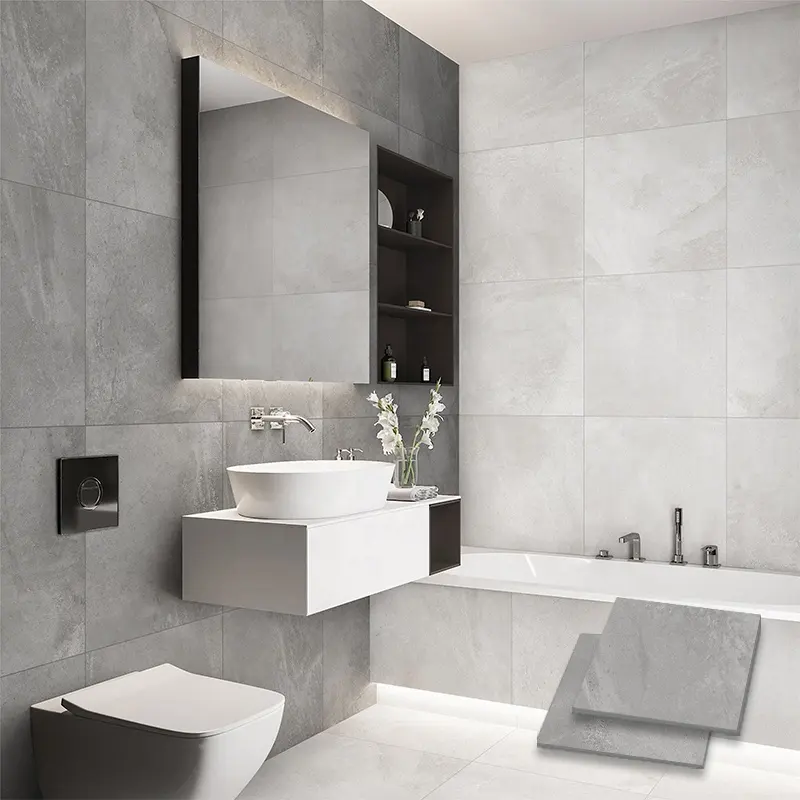 Fojian azulejos de porcelana, piso cerâmico antiderrapante fosco 600x600 para cozinha banheiro sala de estar