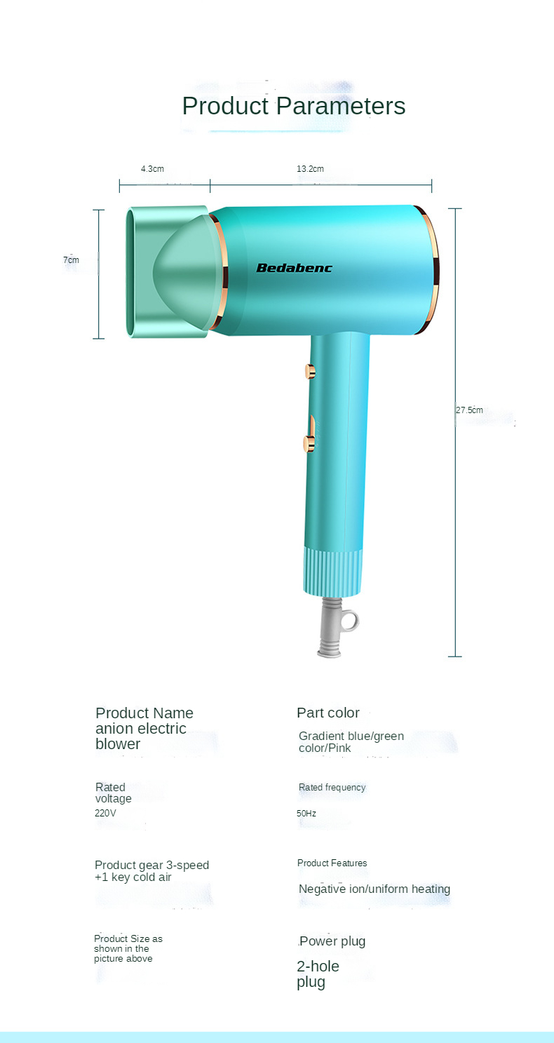 Best seller new design fashion hair dryer hot and cold air negative ion hair care and styling appliances home salon wholesale