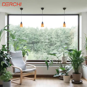 DERCHI NFRC AS2047 büyük görünüm kat tavan pencere kemer alüminyum çerçeve sabit cam pencereler kasırga darbe resim windows - Product Image 2