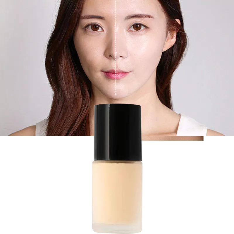 Cina produttori di cosmetici personalizzati la migliore cura della pelle delle donne fondotinta liquido resistente all'acqua al collagene abbastanza spesso per la pelle scura