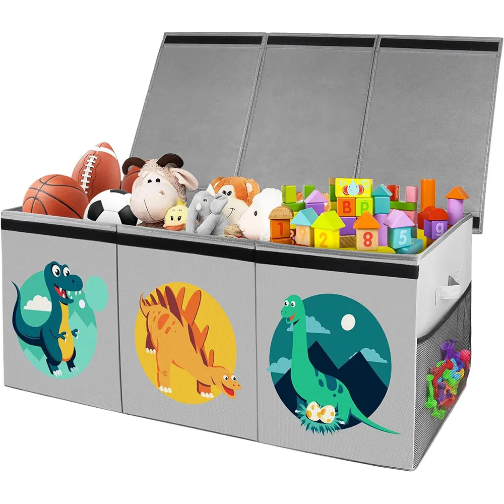 Boîte de rangement de jouets pour enfants de grande capacité coffre à jouets en maille vente en gros