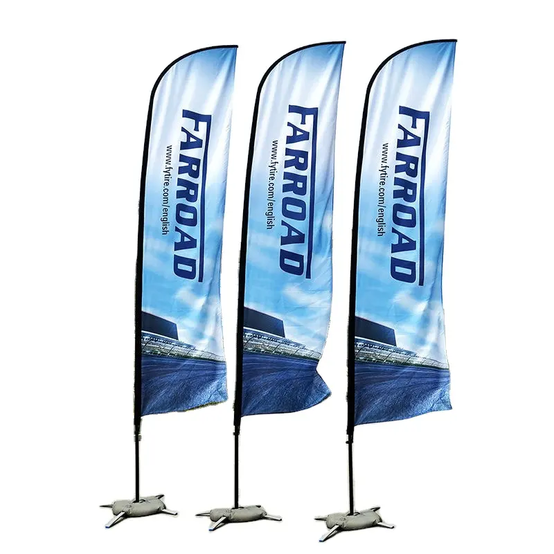 Bandiere promozionali striscioni con Logo personalizzato singolo lato stampa bandiera piuma Kit bandiera battente bandiera spiaggia per la pubblicità esterna