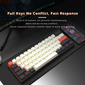 Promoción Hot swappable Wired Mini 60% 63 Teclado teclas multicolores Teclados mecánicos con esponja silenciosa - Product Image 4