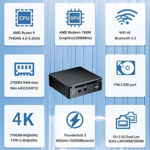 Mini PC Ryzen 9 7940HS DDR5 RAM 32GB 1TB SSD 1TB HDD Gaming Desktop <strong>Computer</strong> WiFi6 Windows <strong>Operating</strong> <strong>System</strong> New Condition US