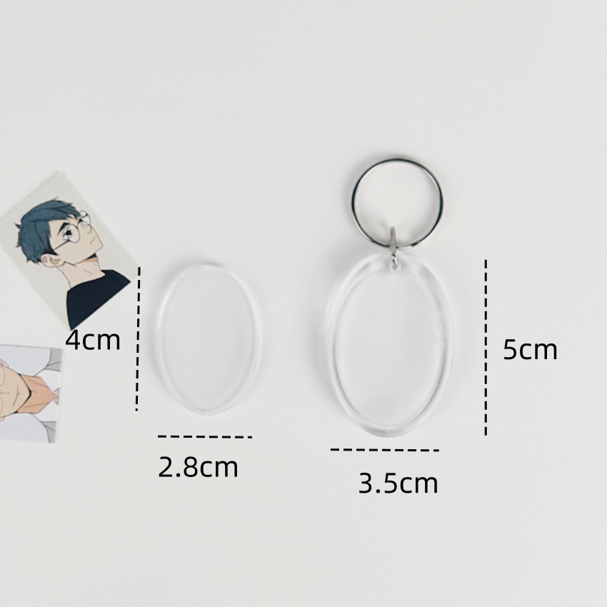 Oval transparent keychain
