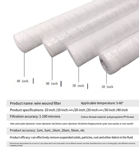 40 pulgadas 30 pulgadas 20 pulgadas 10 pulgadas PP cuerda hilada Filtro de repuesto de sedimentos para sistema de ósmosis inversa - Product Image 4