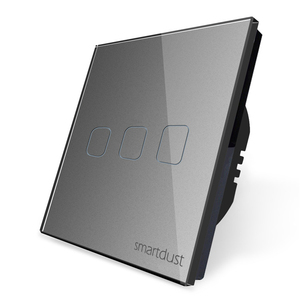 Smartdustホーム装飾クリスタルガラスパネル3ギャング2ウェイタッチスクリーンインターラプタータクティルライトスイッチ - Product Image 1