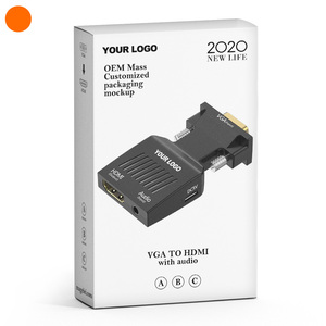 Precio de fábrica Entrada Vga chapada en oro + Audio L/R a salida HDMI Convertidor de adaptador VGA a Hdmi de VGA a HDMI