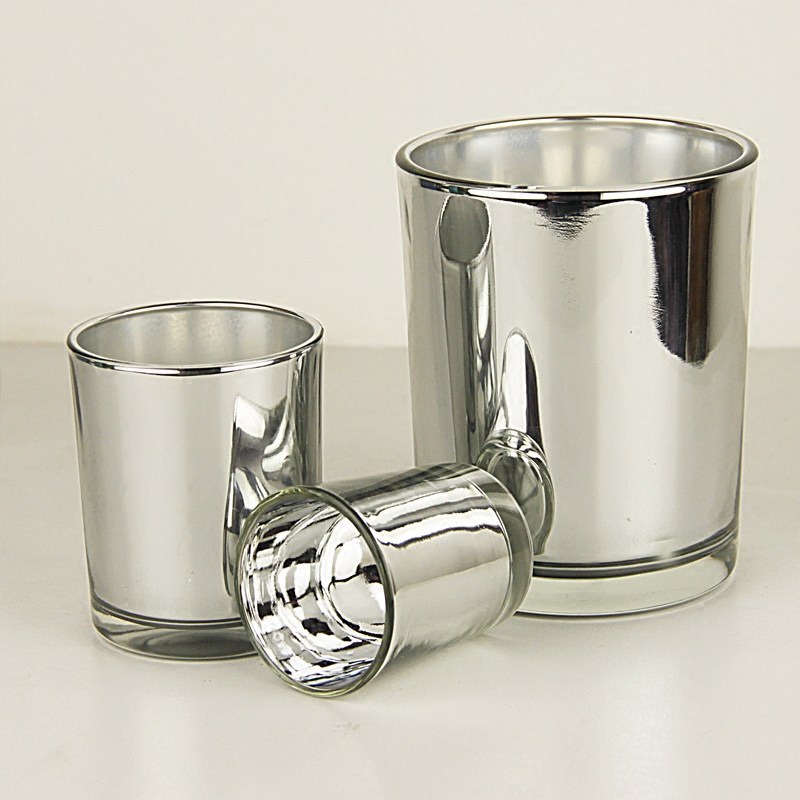 Electroplating silver glass DIY candle holder cup homemade candle cup