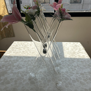批发玻璃花瓶婚礼摆件透明3 pcs套装小摆件玫瑰花玻璃花瓶家居装饰