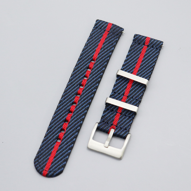 boucle bleu marine et rouge-argent
