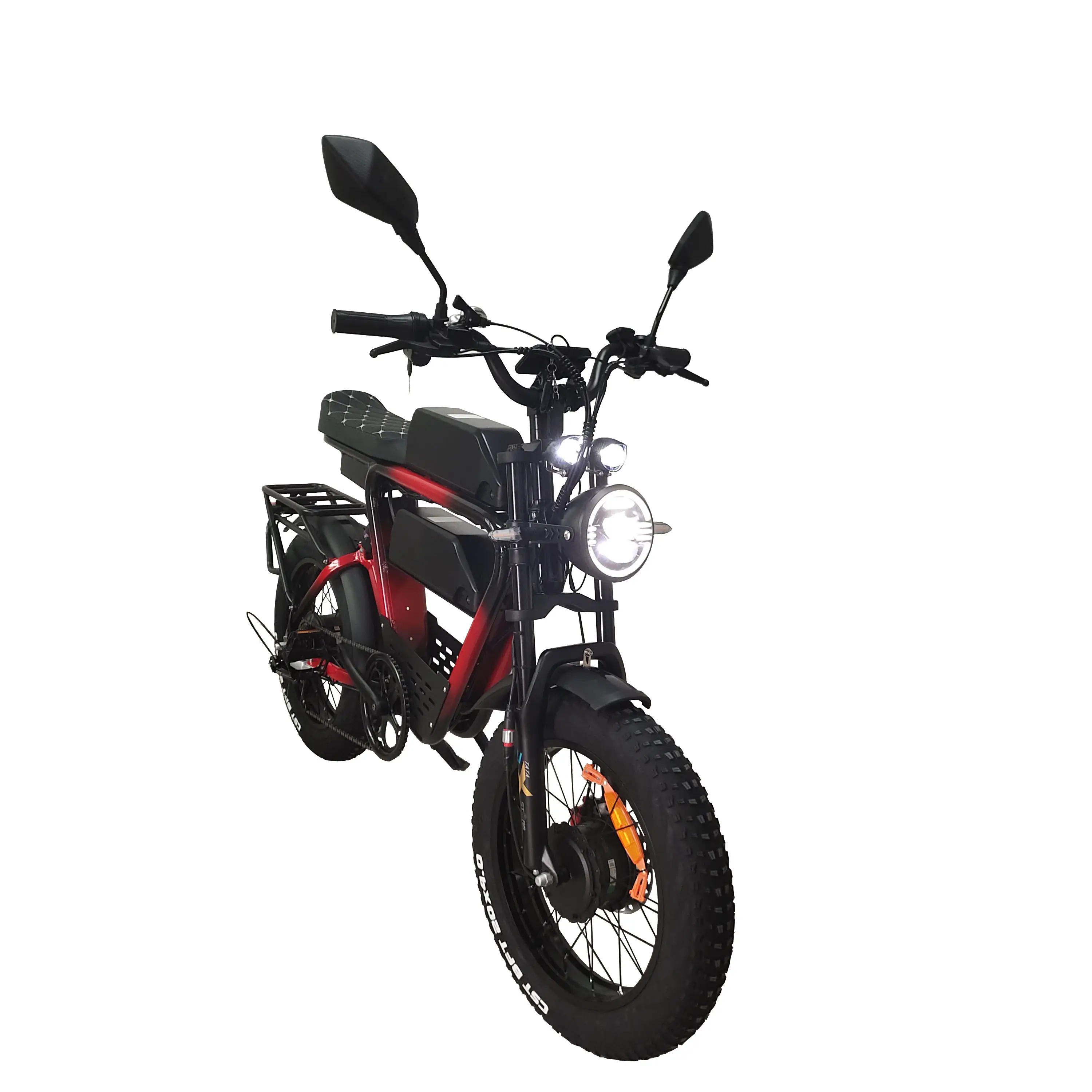 Dual Bafang Motors 52V 1000W 52v 22ah+22ah dual lithium batteries fat tire electric bicycle wholesale hybrid bike