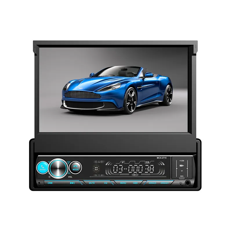Reproductor de DVD para coche, pantalla táctil telescópica de 7 pulgadas con enlace de espejo CarPlay