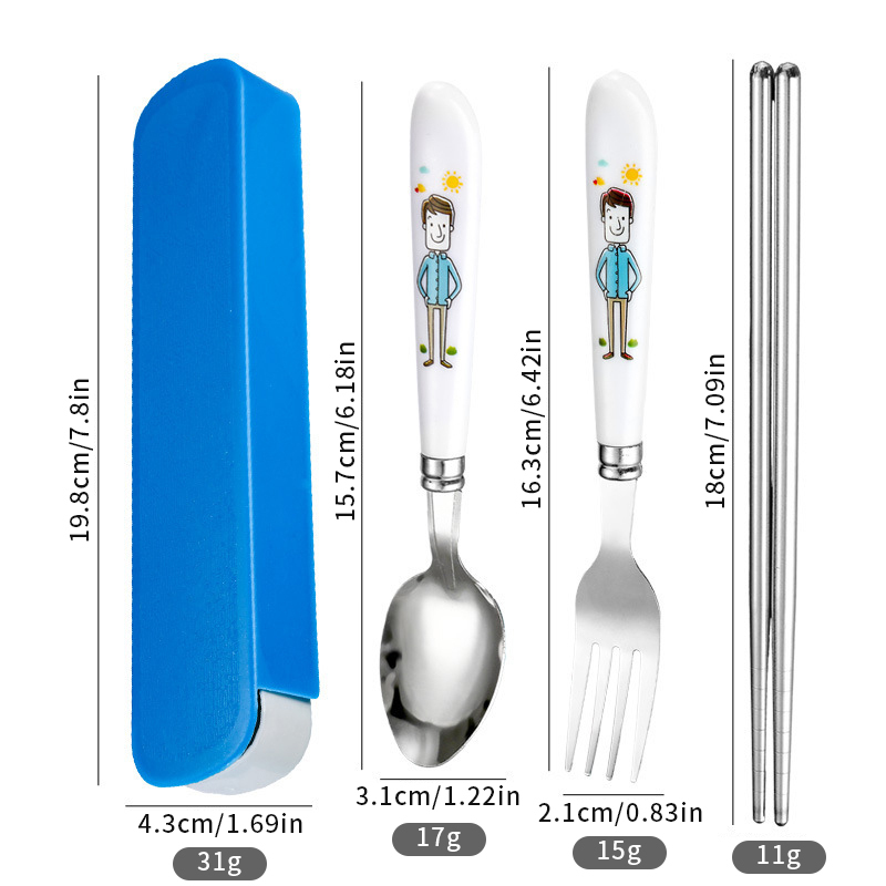 Ensemble de couverts Papa : Cuillère, Fourchette et Baguettes