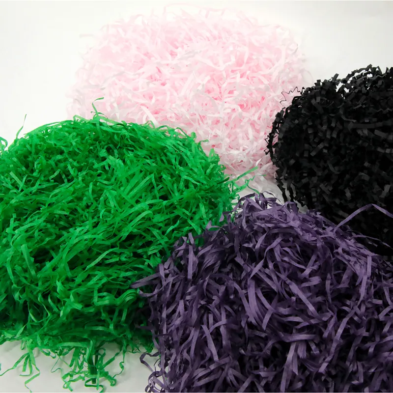 Papel triturado colorido de hierba PP, Cajas de Regalo para embalaje de papel, bricolaje
