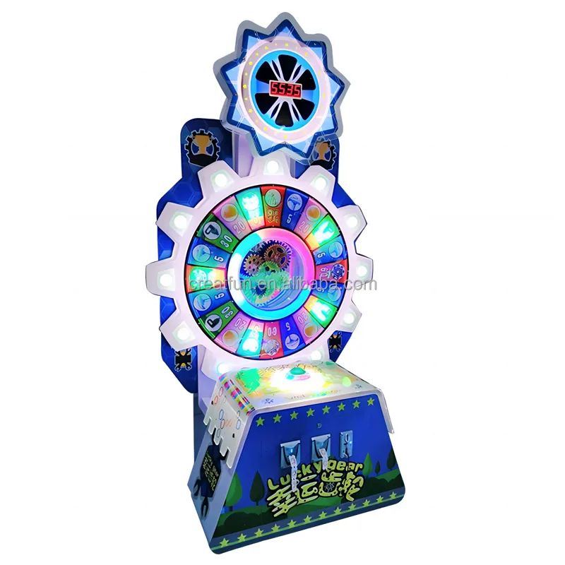 Coin Operated Lucky Gear Redemption Machine Simulator Lottery Ticket Game Machine For Sale