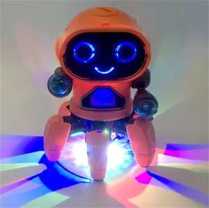 子供のための高品質のカラフルなLEDライト電子玩具カスタムPVC可動式音楽ロボット玩具 - Product Image 6