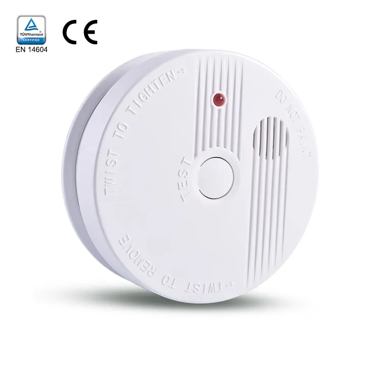 9V Battery Powered Smoke Detector TUV Fire Alarm Detector with Test Button for Bedroom and Home