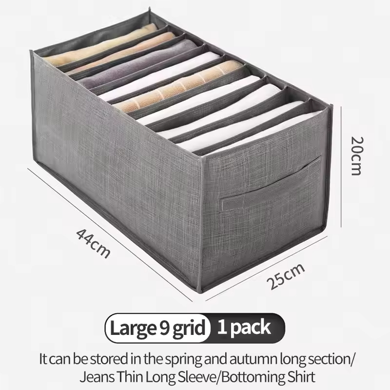 Caja de almacenamiento gris de 9 compartimentos.