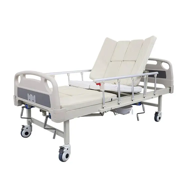 Cama de enfermagem multifuncional, venda direta de fábrica, móveis de hospital, abs, dupla, manual, anti-rolôver