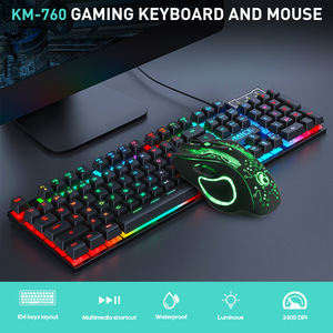 Colorful Floating Keycaps Luminous Wired Gaming <strong>Keyboard</strong> <strong>Mouse</strong> Set LED Backlit USB Connected Waterproof Office Mechanical Feel