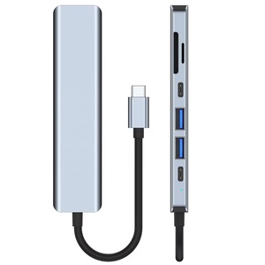Acoplamiento de software de hardware de computadora 7 en 1 Tipo C a 4K HDMI USB 3,0 2,0 USB C Hub Adaptador de aluminio - Product Image 1