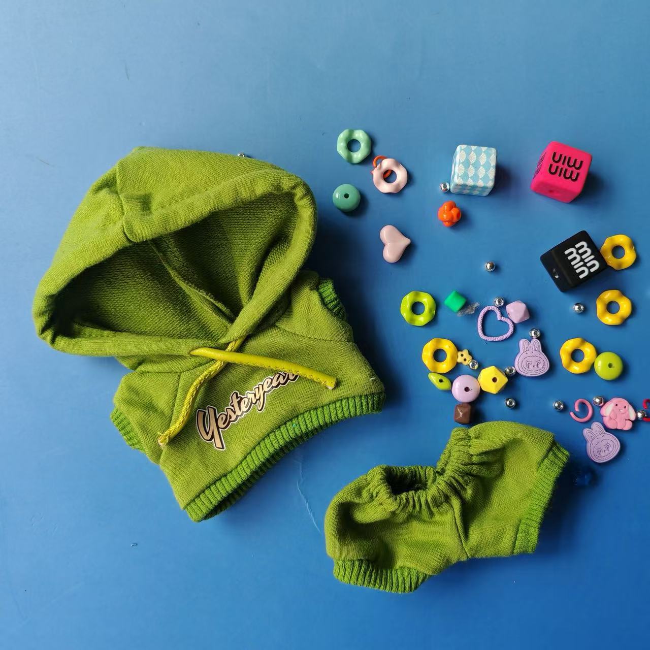 Labubu sweater suit avocado green