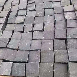 Açık araba için toptan doğal bölünmüş siyah granit cogranite arnavut kaldırımı