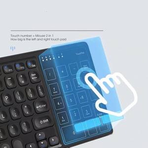 คีย์บอร์ดไร้สายแบ็คไลท์พร้อมทัชแพดคีย์บอร์ดที่เหมาะกับสรีระสำหรับ Windows กล่องทีวีแล็ปท็อป PC PC ขนาด78ปุ่ม - Product Image 4