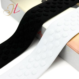 Shantou elástico fabricación al por mayor personalizada bola de lana convexa en blanco y negro 3,1 cm banda elástica - Product Image 4