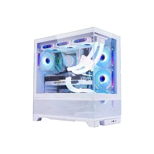 カスタムRGBカラーファンデスクトップゲームMINI-ITX USB3.0 ATX PCケースMATXシャーシミッドタワー強化ガラスコンピュータケースUSB3.0 HDD - Product Image 2
