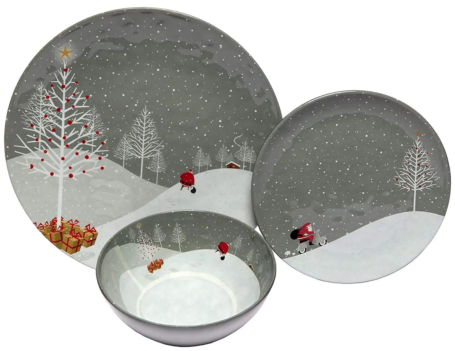 Kerstboom Ontwerp Platen Sets Servies Melamine 18 Stuk Servies Set Kookgerei Sets Restaurant Ronde Plaat