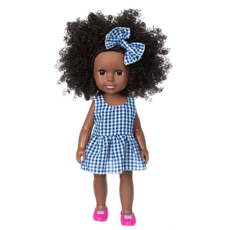 Q14-006c blue plaid mini skirt-14-inch american girl doll
