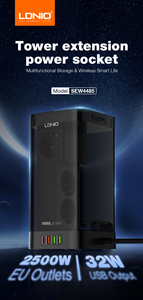 LDNIO SEW4485 <strong>Multi</strong> <strong>Function</strong> Charger Tower <strong>Socket</strong> European EU Germany Surge Protector <strong>Socket</strong> Power Strip <strong>with</strong> <strong>USB</strong>