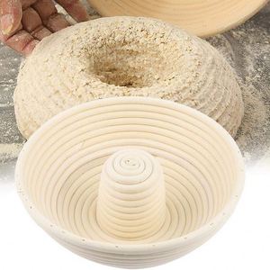 Bread Proofing Basket With Guide Baskets 10&quot; Round 9In Box for Sourdough Storage Homemade Flour Duster Linen Liners Mini Dough - Product Image 5