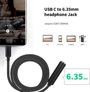 DAJIANG özelleştirilmiş USB C 6.35mm TRS ses kablosu PVC ceket AUX adaptör kablosu ile Stereo jak ses amplifikatörleri OEM - Product Image 5