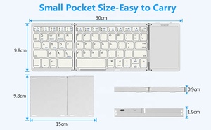 Klavierteil Bluetooth Klaviertisch faltbar tragbare kabellose Tastatur mit Touchpad Reisetechnik-Tastatur für iOS Android Windows Mac - Product Image 5