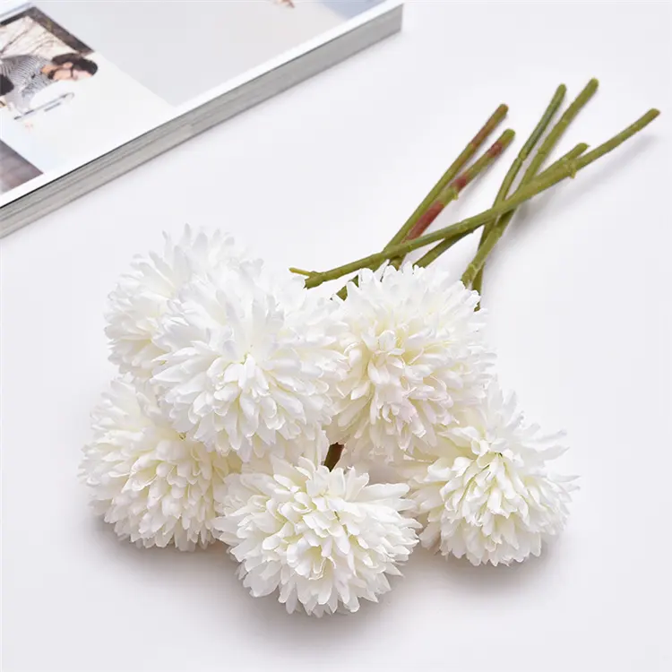 H05528 fiori di vendita caldi Ping pong crisantemo fiore artificiale tarassaco per la decorazione domestica fiori decorativi