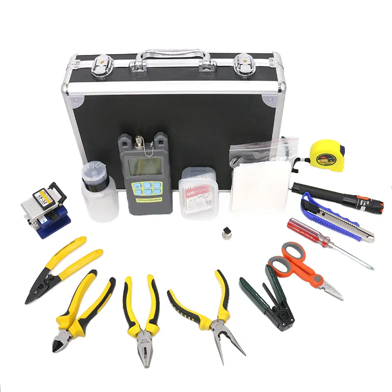 MT-8401 Factory Price Fiber Optic Cable Jointing Tool Kit with Optical Fiber Cable Stripper Fiber cleaver tool set